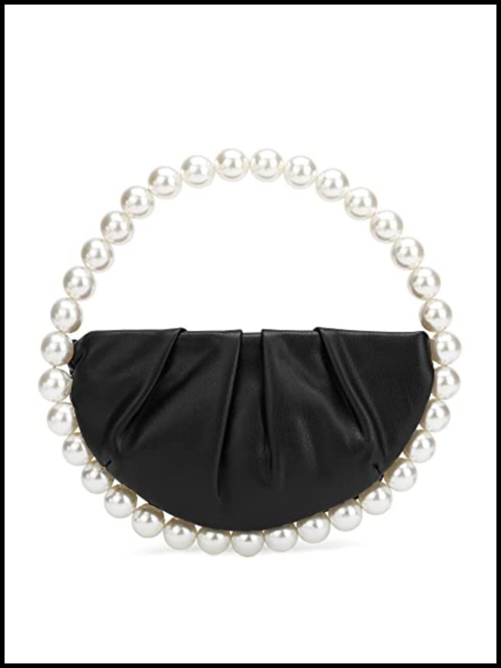 Pearl Faux Leather Crescent Clutch Wedding Bridesmaid Evening Purse